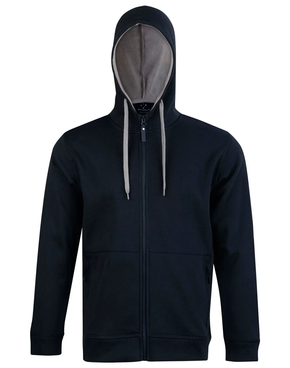 Men's Full Zip Contrast Fleecy Hoodie - FL17