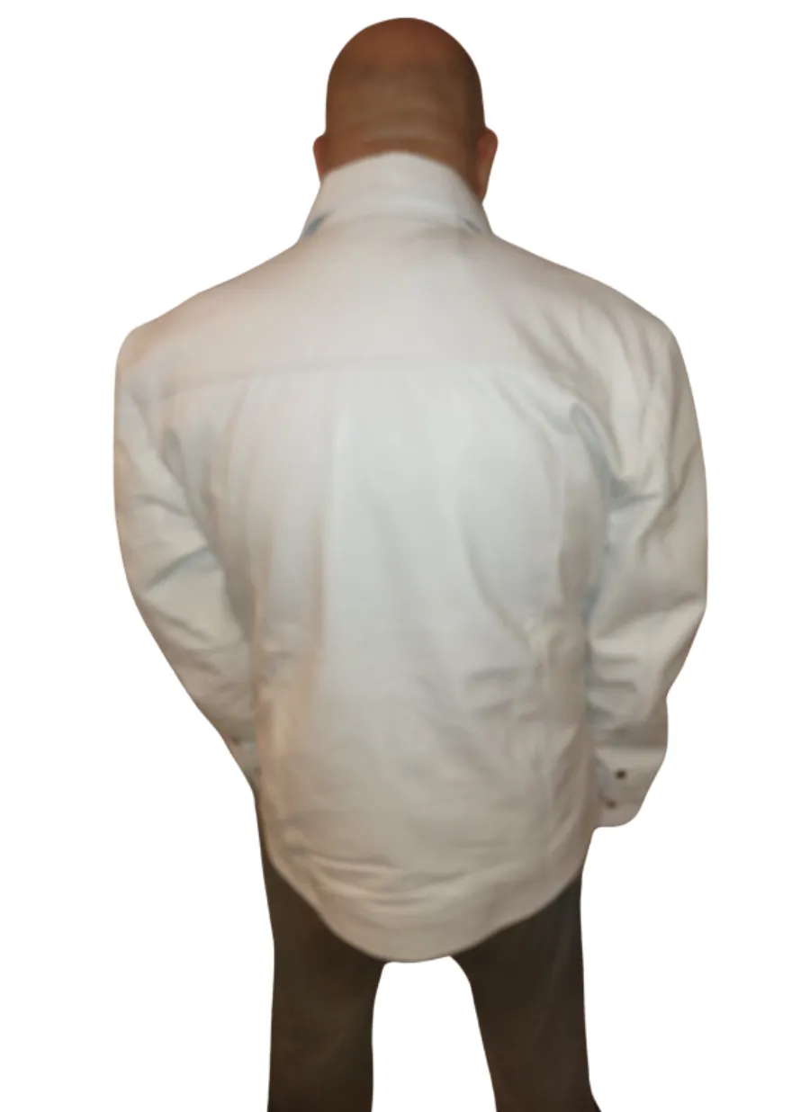 Mens White Leather Shirt