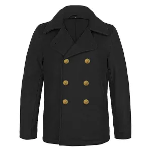 NAVY Men's Officer Reefer Peacoat- Faux Fur Liner