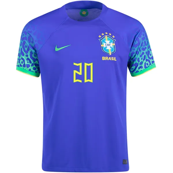 Nike Brazil Vinicius Jr. Away Jersey 22/23 (Paramount Blue/Green Spark)