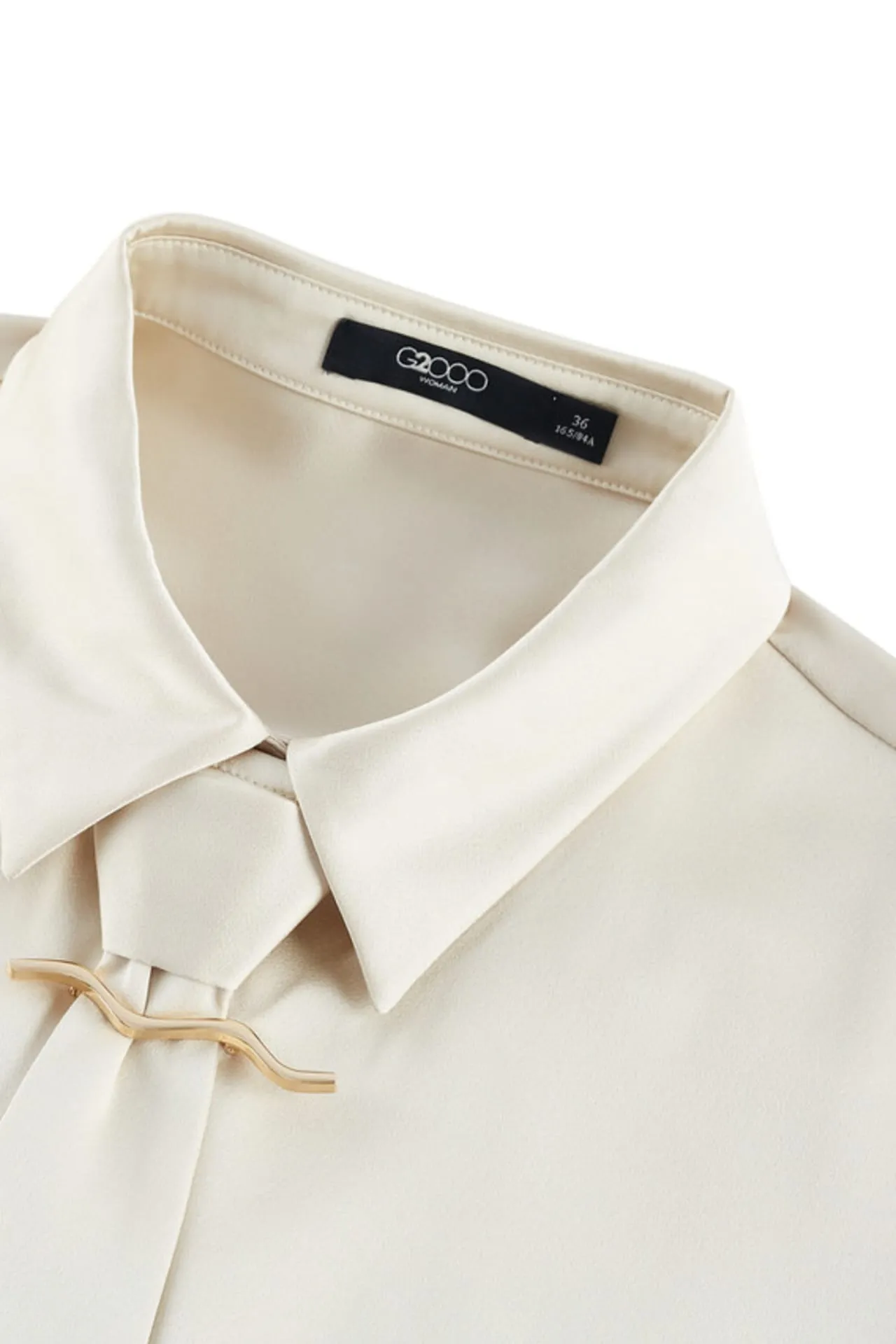 Satin Shirt Blouse With Detachable Necktie