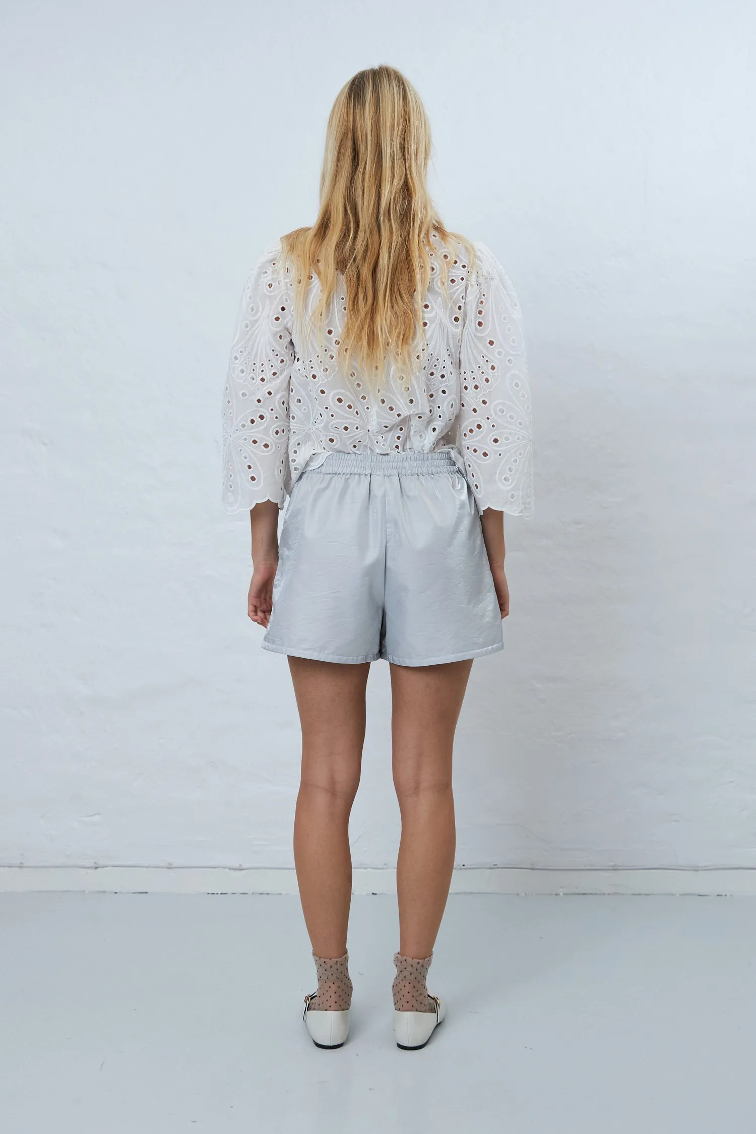 Shiny casual shorts - Light Grey