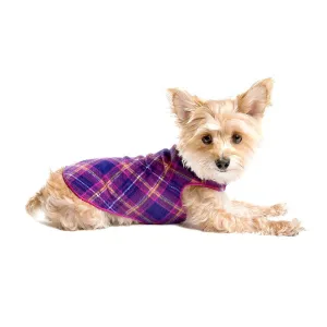 Stretch Fleece Dog Coat Mulberry Plaid