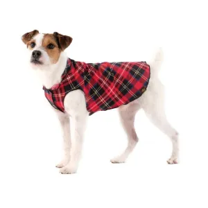 Stretch Fleece Dog Coat Red Plaid