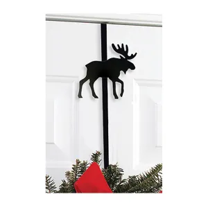 Stylish Silhouetted Wreath Holder - Multi-Use Over Door Hook for Hats, Coats, Purses & More, 13"x4"