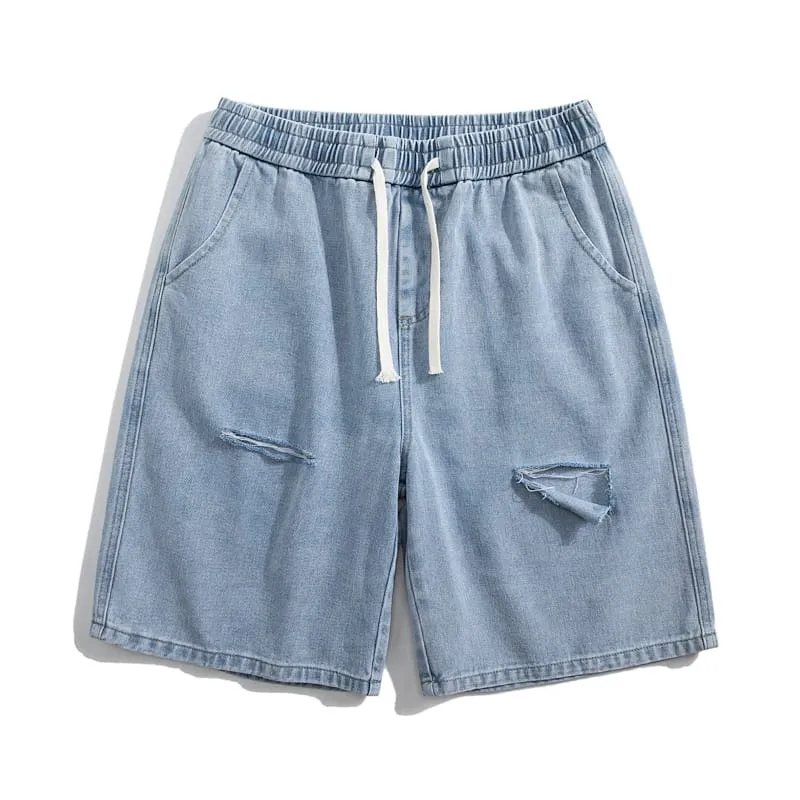 Summer New High Street Men Shorts Streetwear Pant Hip Hop Hole Design Denim Shorts Men Loose Casual Shorts Man 3XL X4924597