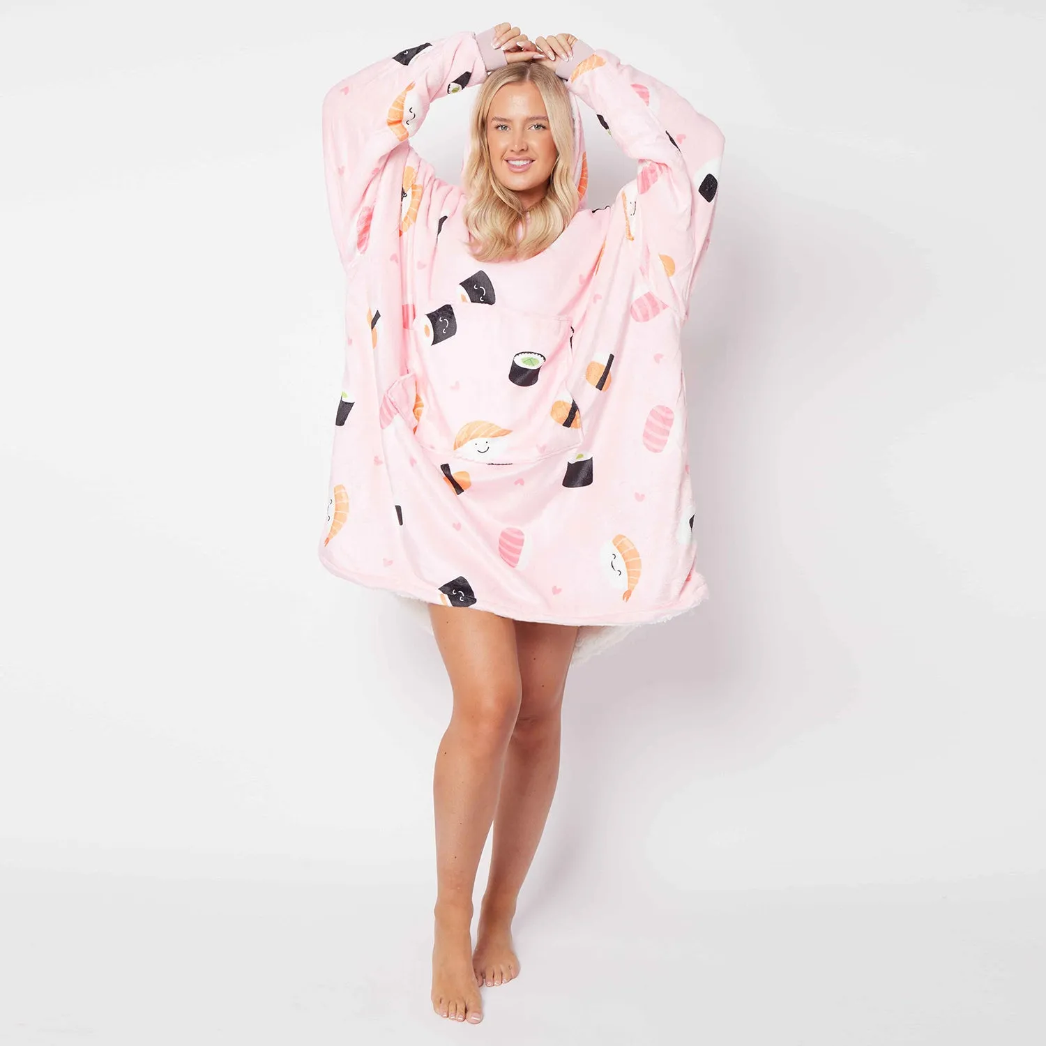 Sushi Pink Printed Hoodie