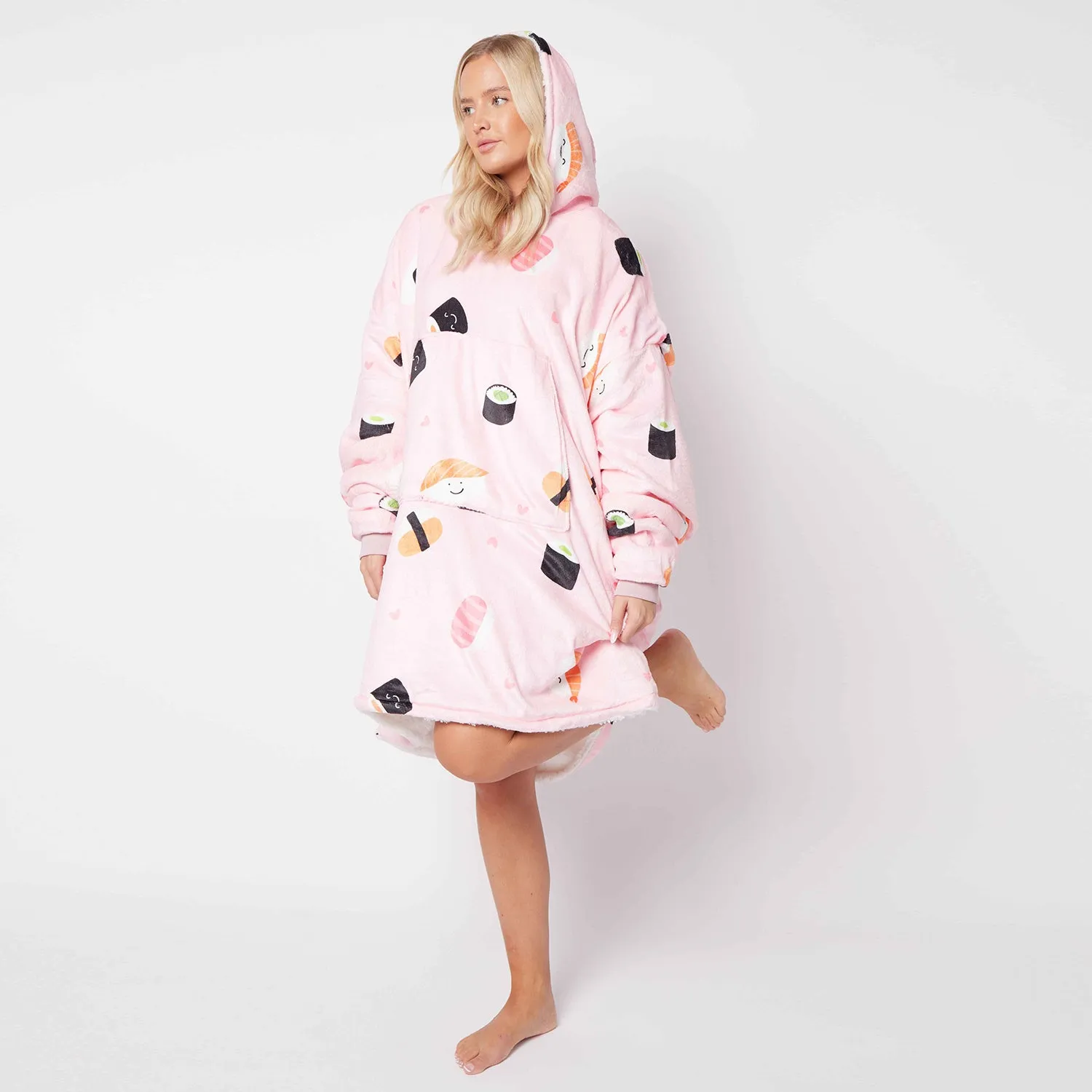 Sushi Pink Printed Hoodie