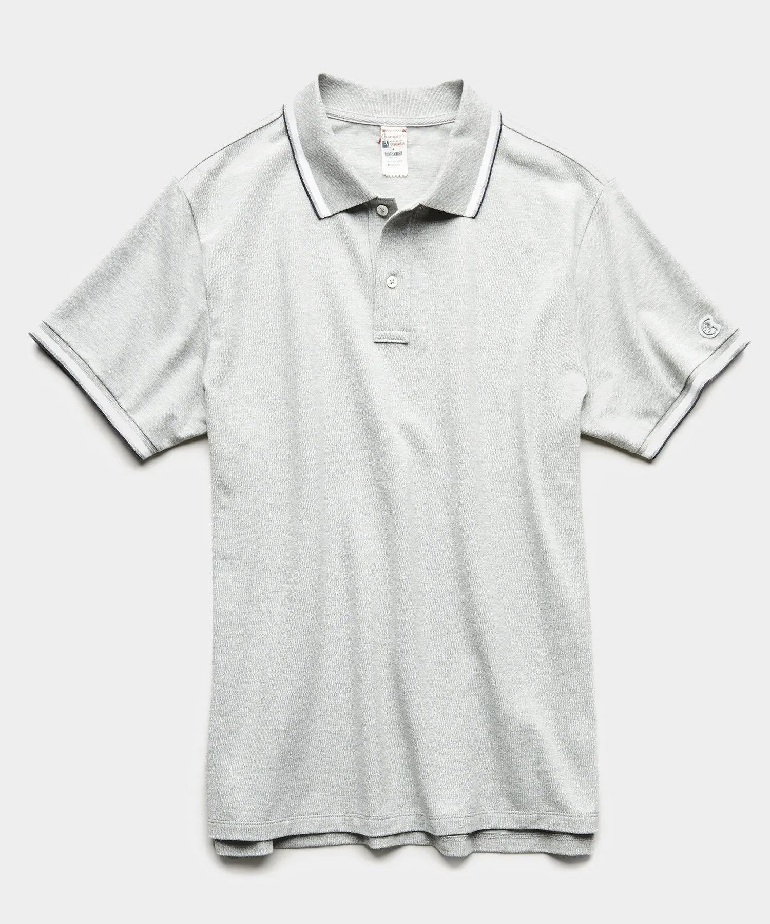 Tipped Polo in Grey Heather