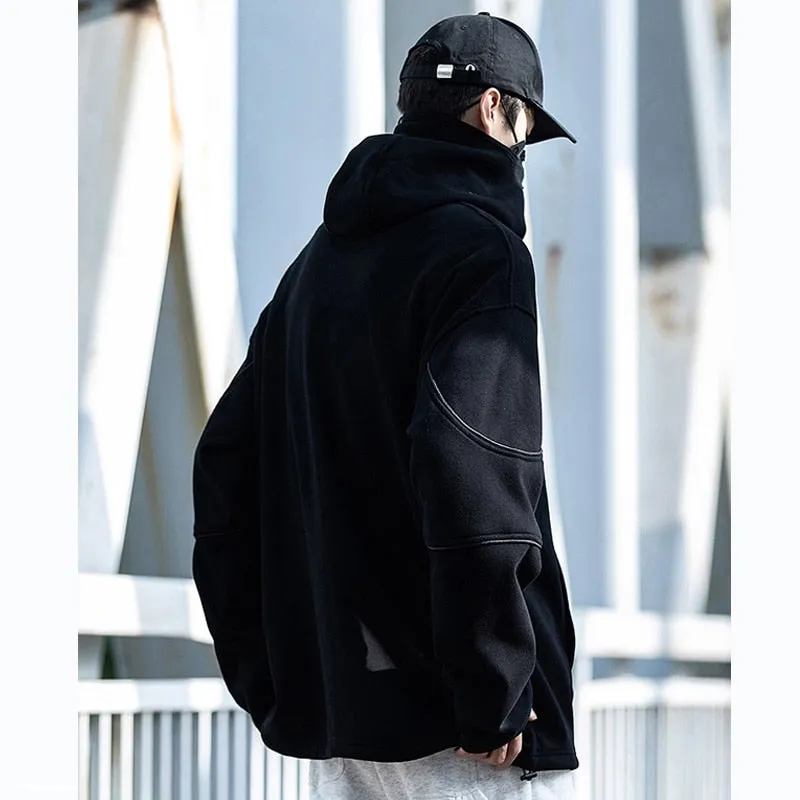 Turtleneck Fleeced Hoodies Streetwear Mens Hip Hop Hoodie Sweatshirt Winter Warm Casual Pullover Cotton Couples Clothing