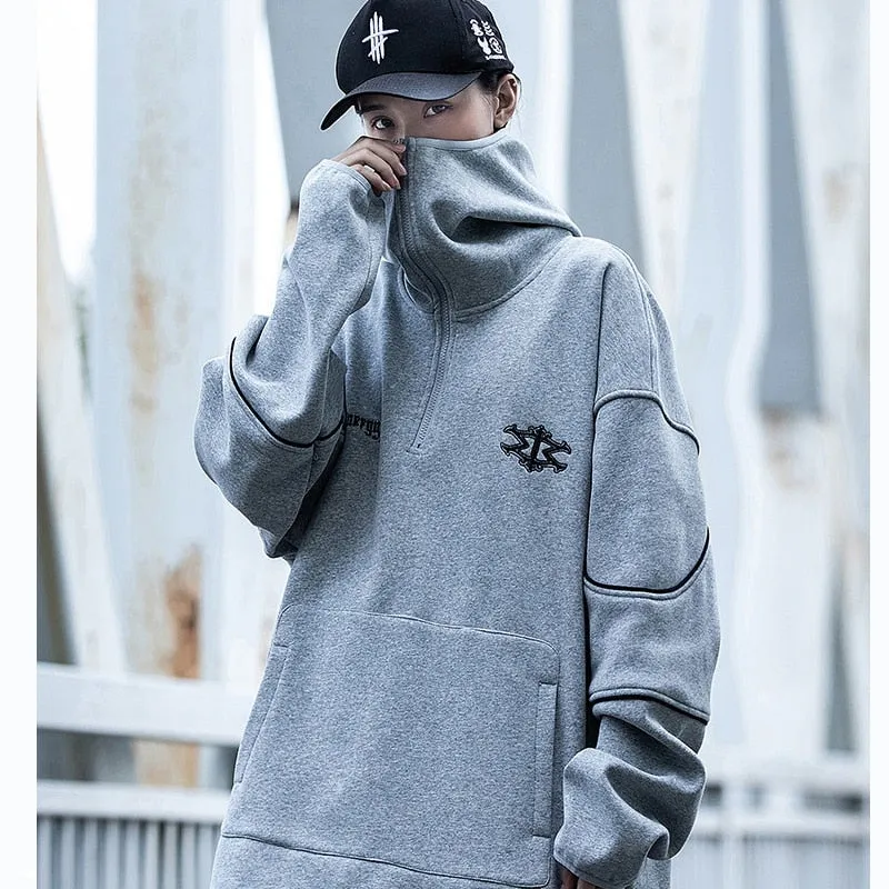 Turtleneck Fleeced Hoodies Streetwear Mens Hip Hop Hoodie Sweatshirt Winter Warm Casual Pullover Cotton Couples Clothing