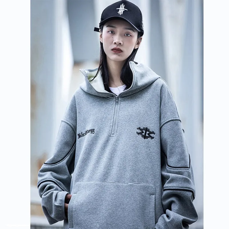 Turtleneck Fleeced Hoodies Streetwear Mens Hip Hop Hoodie Sweatshirt Winter Warm Casual Pullover Cotton Couples Clothing