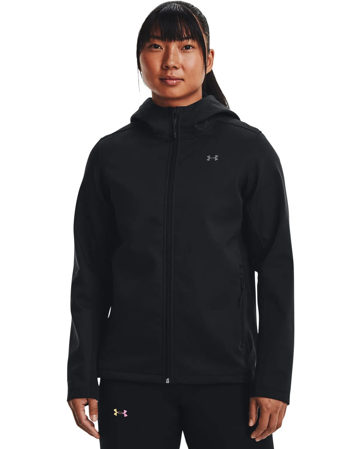 Under Armour Ladies ColdGear Infrared Shield 2.0 Custom Hooded Jackets, Black/ Grey