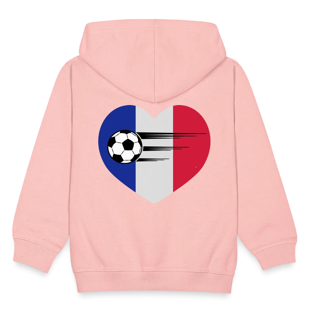 Veste à capuche Premium Enfant "Foot France Coeur"