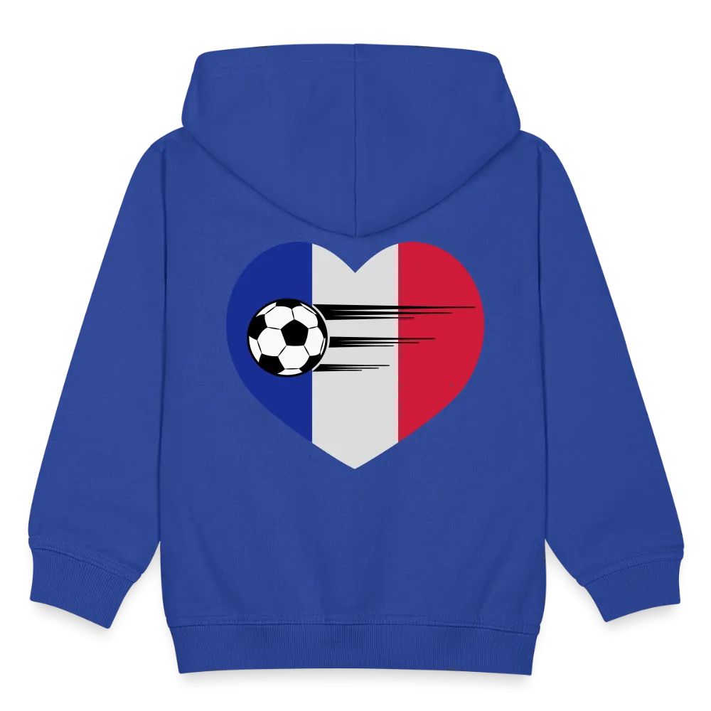 Veste à capuche Premium Enfant "Foot France Coeur"