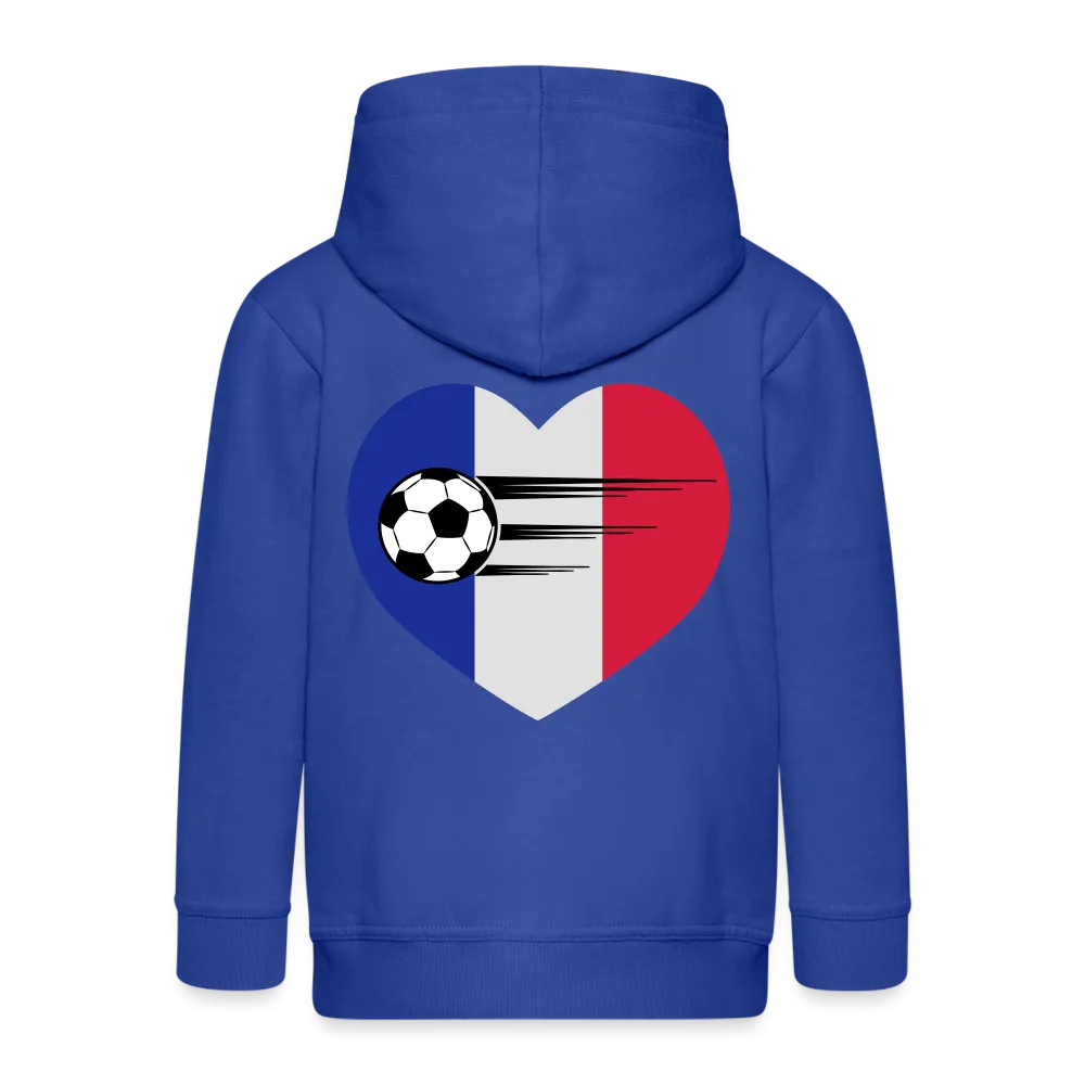 Veste à capuche Premium Enfant "Foot France Coeur"