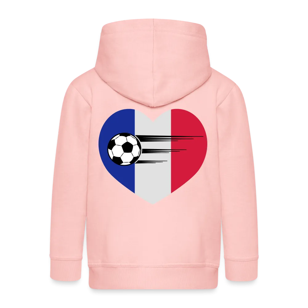 Veste à capuche Premium Enfant "Foot France Coeur"