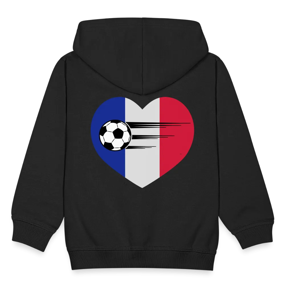 Veste à capuche Premium Enfant "Foot France Coeur"