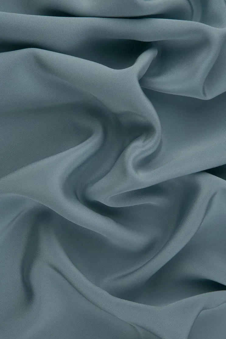 Winter Sky Silk 4-Ply Crepe Fabric