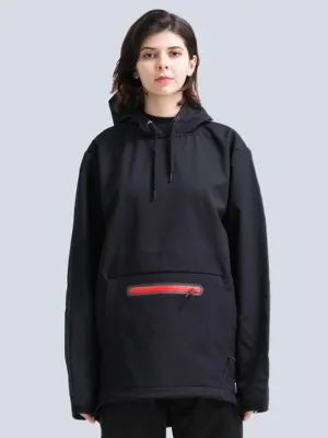 Women's Black & Back Print Snowboard Hoodie