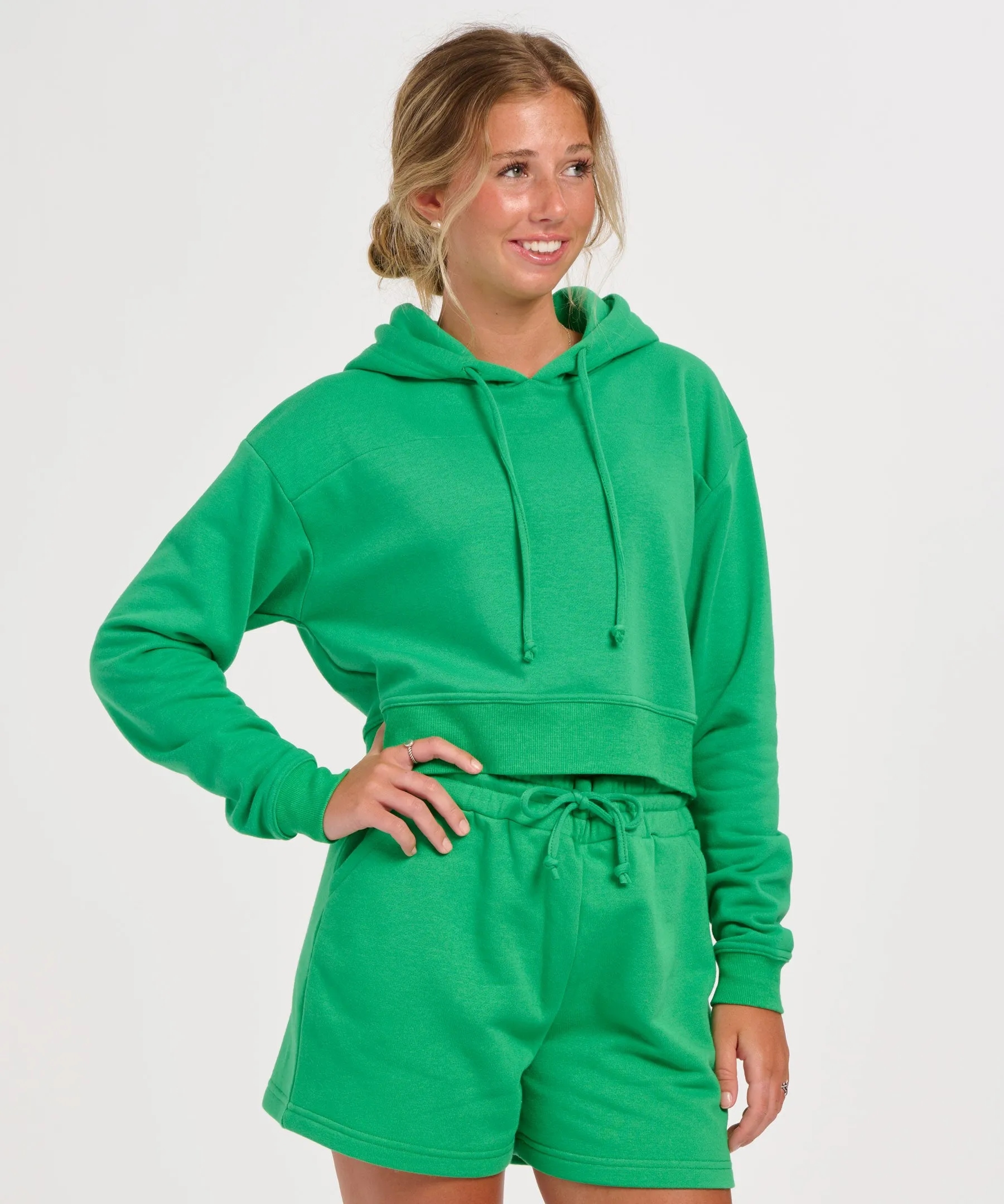 Women's Cropped Fleece Hoodie