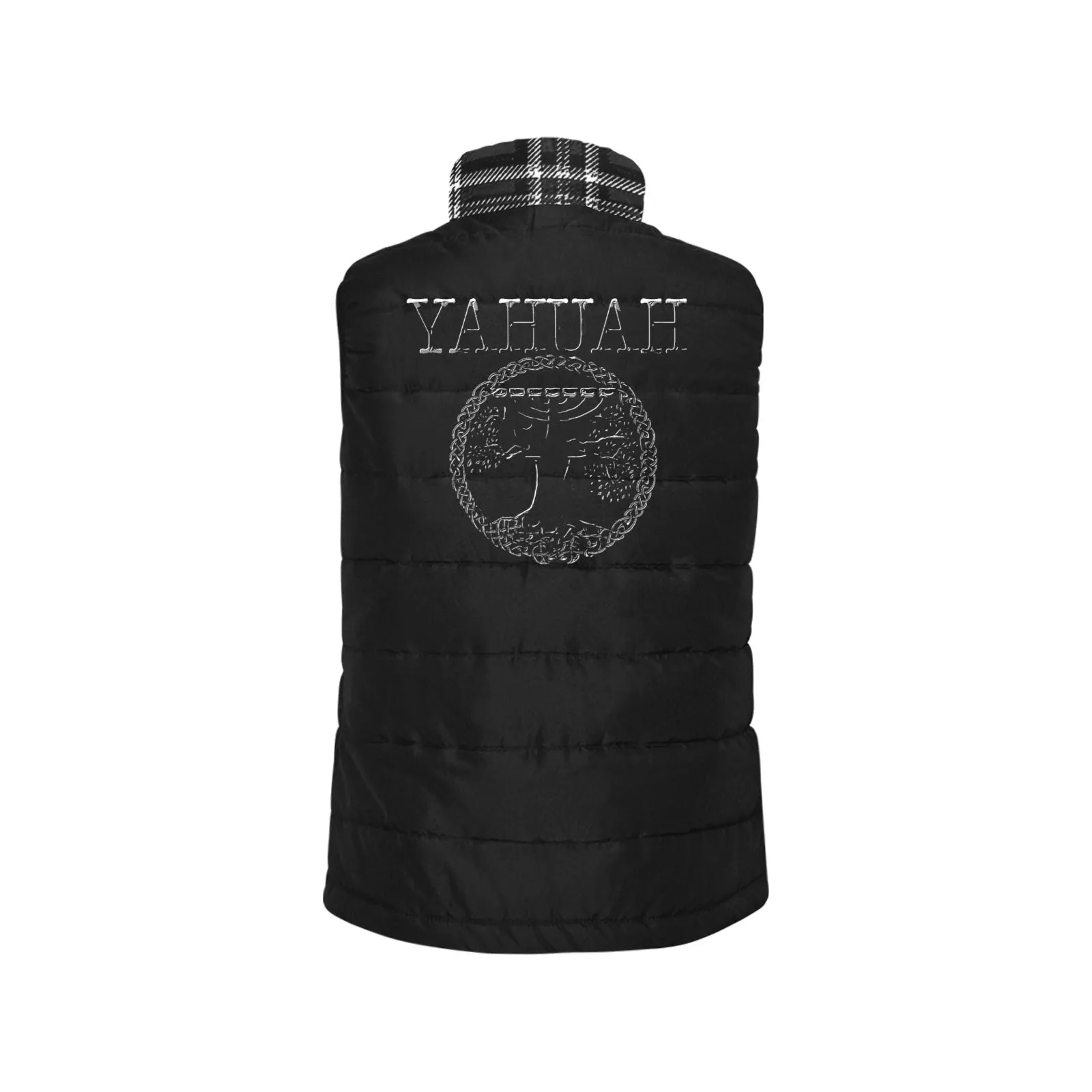 Yahuah-Tree of Life 02-04   Digital Plaid 01-06A Men's Designer Puffer Vest