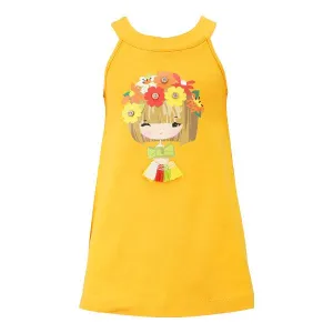 YELLOW SPAG GIRLS DRESS