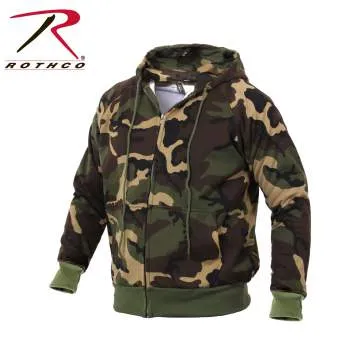 Zippered Thermal Lined Hooded Sweatshirt