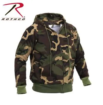 Zippered Thermal Lined Hooded Sweatshirt